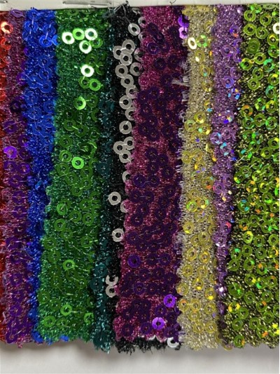 GZ-XP 珠片閃光布  幅寬：125-130cm  成分：100%滌綸  珠片PET 細節-1